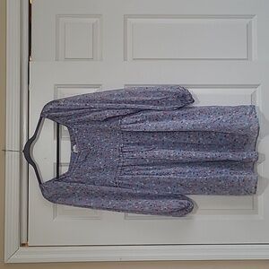 143 Story by Line Up Blue Floral Dress with Smocked Bodice - Size 1x